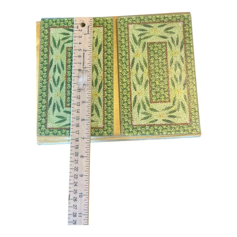 Temp-Tations Glass Trivets Old World Green Set Of 3